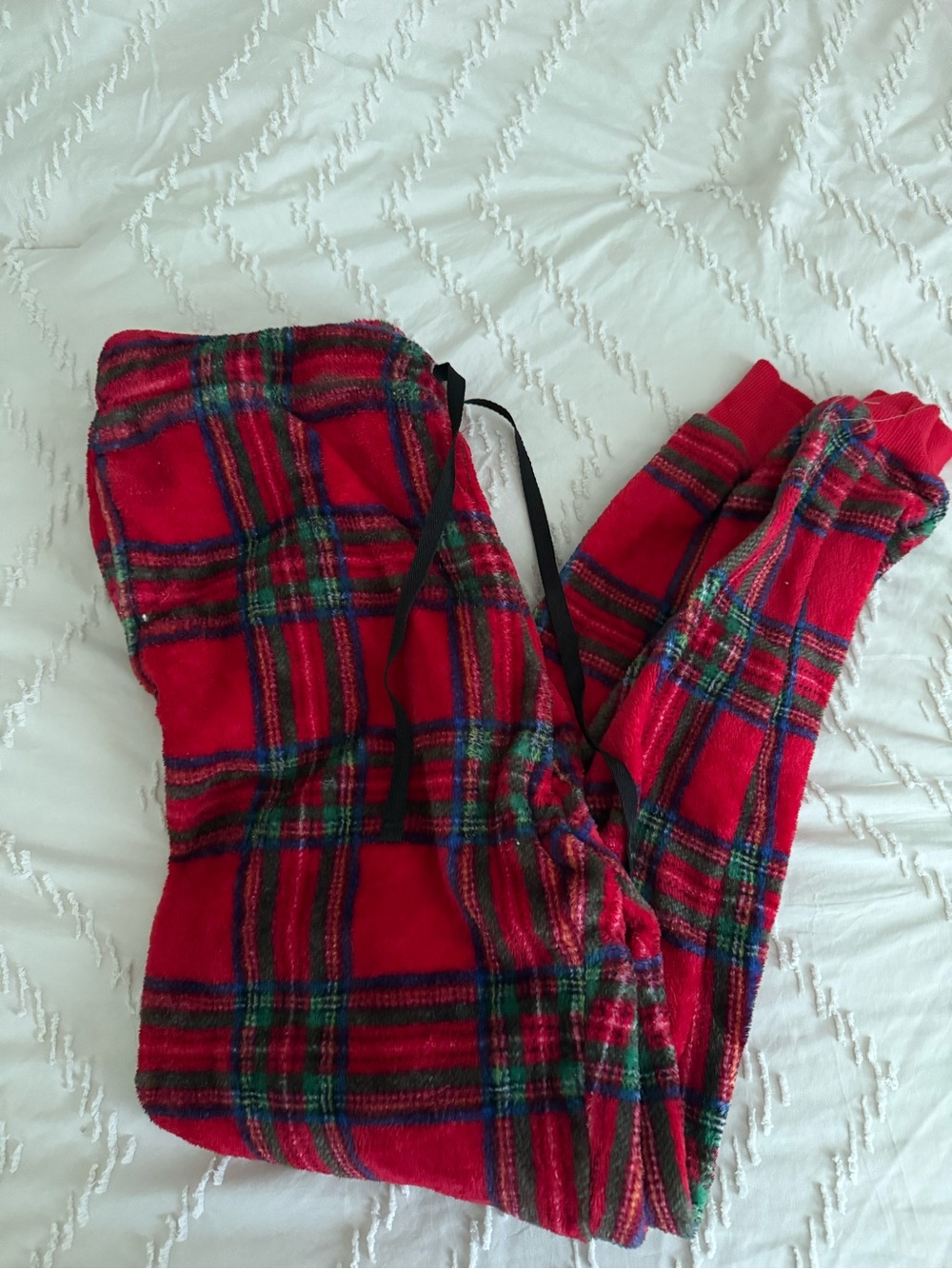Red Plaid Fleece Lounge Pants